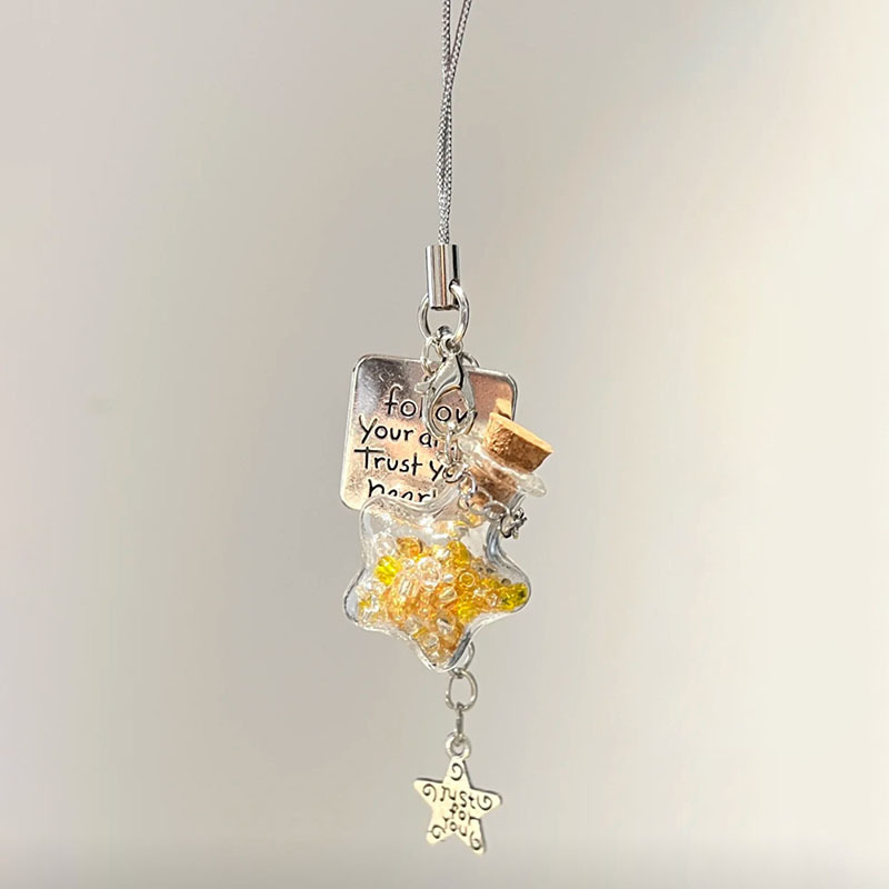Estrellas de botella de deseo colgante casera cadena de teléfono móvil mujer ins viento lindo colgante bolso de regalo colgante llavero de joyas