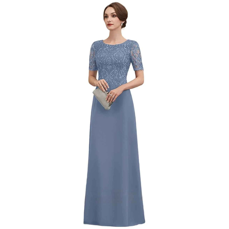 Aliexpress Amazon Evening Dress 2026 New Style Mid-Sleeve Lace Chiffon Long Wedding Mother's Banquet Dress Aliexpress Amazon Evening Dress 2026 New Style Mid-Sleeve Lace Chiffon Long Wedding Mother's Banquet Dress