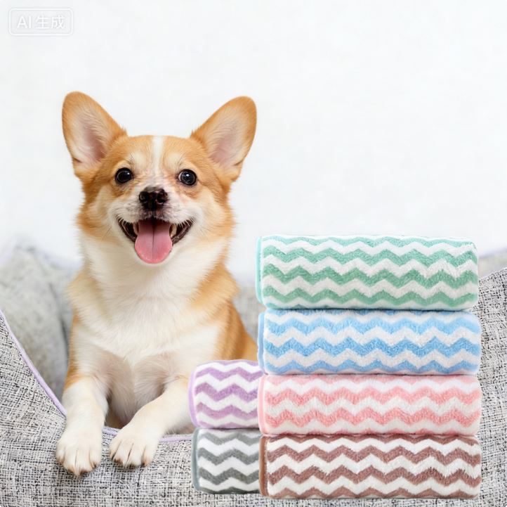 Longli In-Stock High-Appearance Coral Fleece Pet Bath Towel, Absorbent Soft Striped Towel for Cats and Dogs Longli In-Stock High-Appearance Coral Fleece Pet Bath Towel, Absorbent Soft Striped Towel for Cats and Dogs