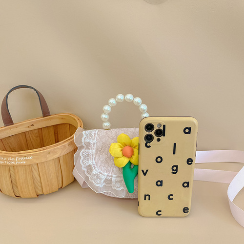 Children's Bags Autumn and Winter New Cute Flower Exquisite Mini Coin Purse Fashion Princess Handbag Accessories Crossbody