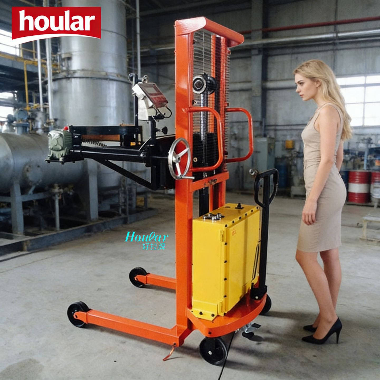 全防爆油桶倾倒车PDS500-15CE-EX堆高车500kg防爆油桶翻转车