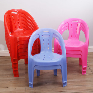 Coffee Table Chair, Backrest Chair, Armchair, Thickened Simple Household Plastic Beach Food Stall Leisure Dining Table and Dining Chair