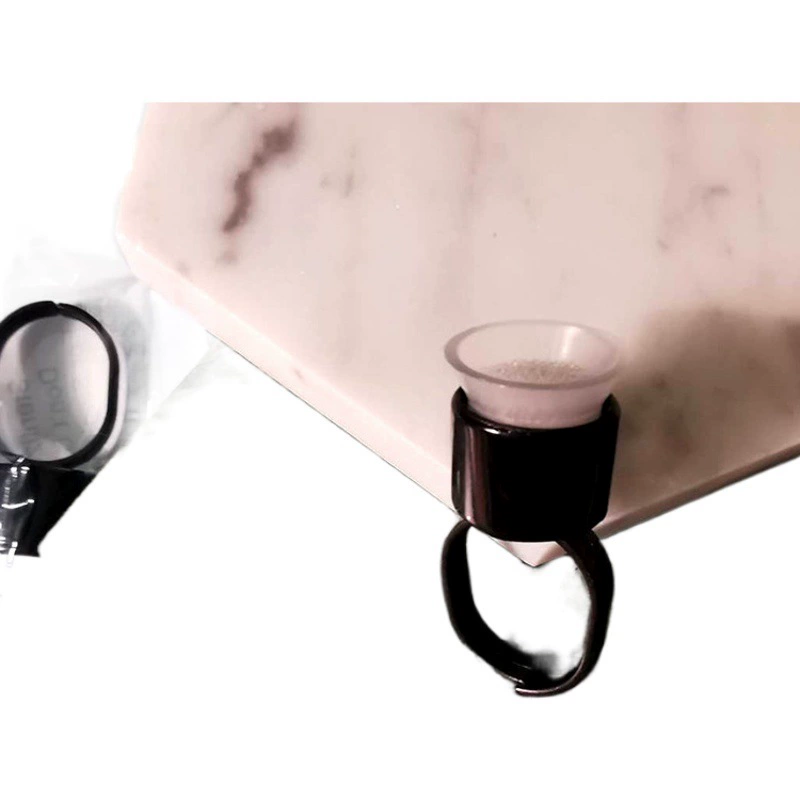 Чашка с кольцом для татуировки, чашка с губкой, чашка с цветным кольцом для татуировки бровей, одноразовая пластиковая подставка для пальцев, принадлежности для татуировки бровей