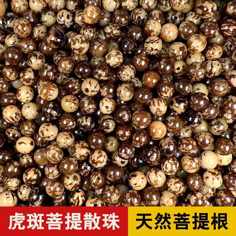 13mm菩提散珠菩提根天然菩提子坐垫凉垫虎斑纹菩提散珠工厂批发