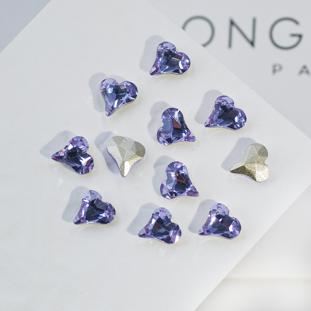 2g Weight Nail Decoration Accessories Nail Supplies Crystal, Glass Material Square, Water Droplets, Heart Shape Pattern Square Water Droplets Heart Shape Crystal Glass Nail Decoration Accessories 14