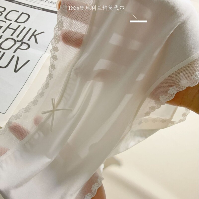 Z033 High Quality 100 Austrian Lenzing Momo Modal Mid Waist Women's Panties Delicate Lace Women's Panties