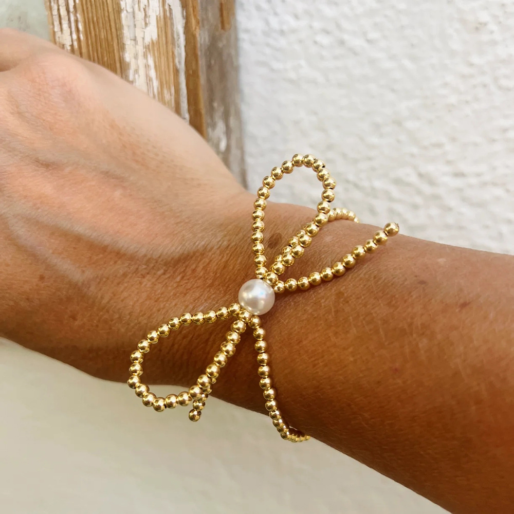 Copper Pendant Material Artificial Pearls Inlay Material Wholesale Jewelry Casual Elegant Simple Style Geometric Copper Artificial Pearls Beaded Bracelets