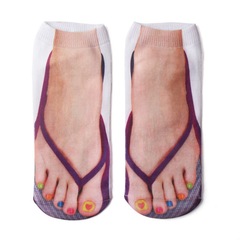 3D Printed Human Sandal Socks, Human Sandal Socks with Toe Socks, Novelty Socks for Trendy Girls, Personality Short Socks