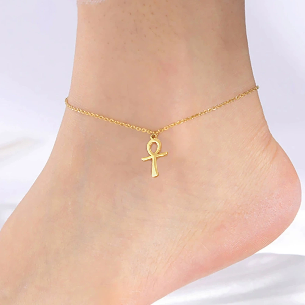 Кросс-бордер хай-селинг кросс-ankle нержавеющая сталь Египетский подвес ноги стопы браслет на щиколотке пляжные украшения для женщин подарок