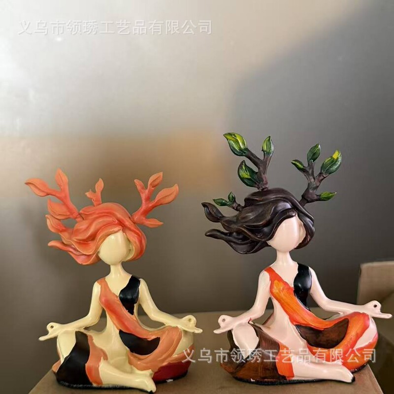 Cross-Border New Product: Inner Harmony Small Statue, Yoga Girl Figure Statue, Home Living Room Decoration Cross-Border New Product: Inner Harmony Small Statue, Yoga Girl Figure Statue, Home Living Room Decoration