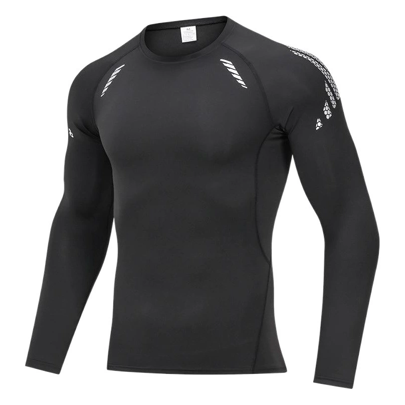 Напрямую от производителя: быстросохнущая эластичная спортивная одежда с длинными рукавами для бега и баскетбола, компрессионная футболка для мужчин, мужская спортивная одежда для фитнеса.