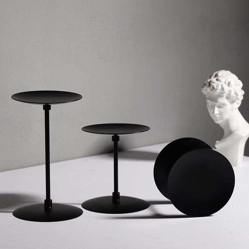 Amazon transfronterizo retro americano hierro forjado metal negro candelabro Navidad decoración del hogar mesa de comedor romántica decoración de la vela