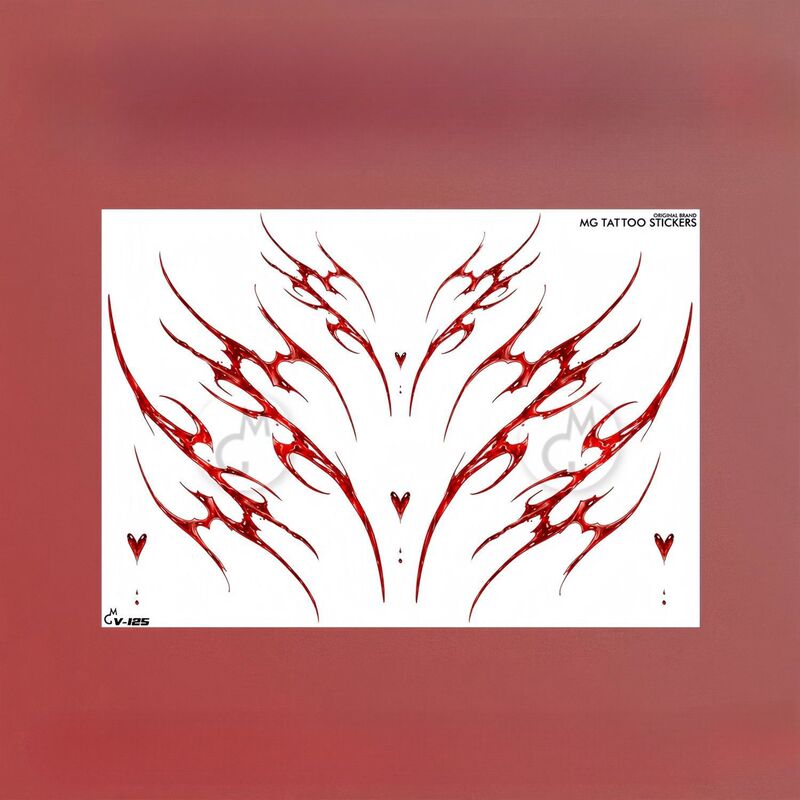 Succubus Heart Pure Desire Wind Girl Abdominal Back Waist Flower Chest Waterproof Tattoo Sticker for Women Succubus Heart Pure Desire Wind Girl Abdominal Back Waist Flower Chest Waterproof Tattoo Sticker for Women