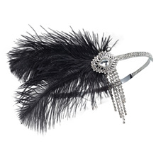 Gatsby Headpiece��ɫ��ë�^�� �l� ��ȸë�^�� 1920s headband