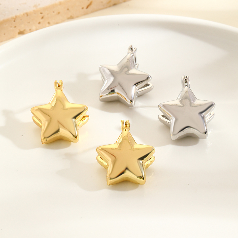 1 Pair Quantity 1 Pair Simple Style Star Copper Hoop Earrings