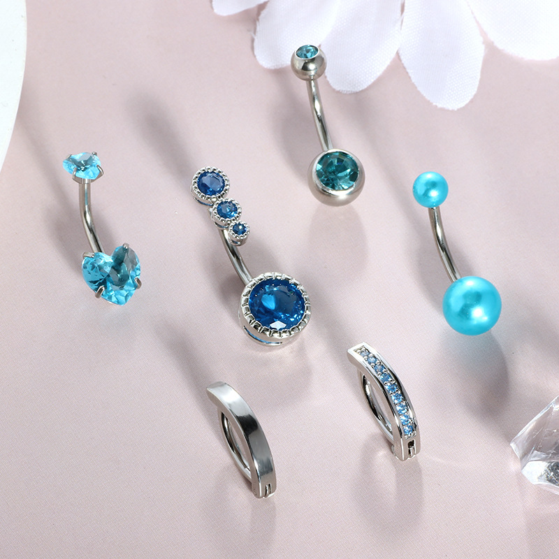 Stainless Steel Pearl Navel Ring - Spot Wholesale Body Piercing Jewelry detail image 7