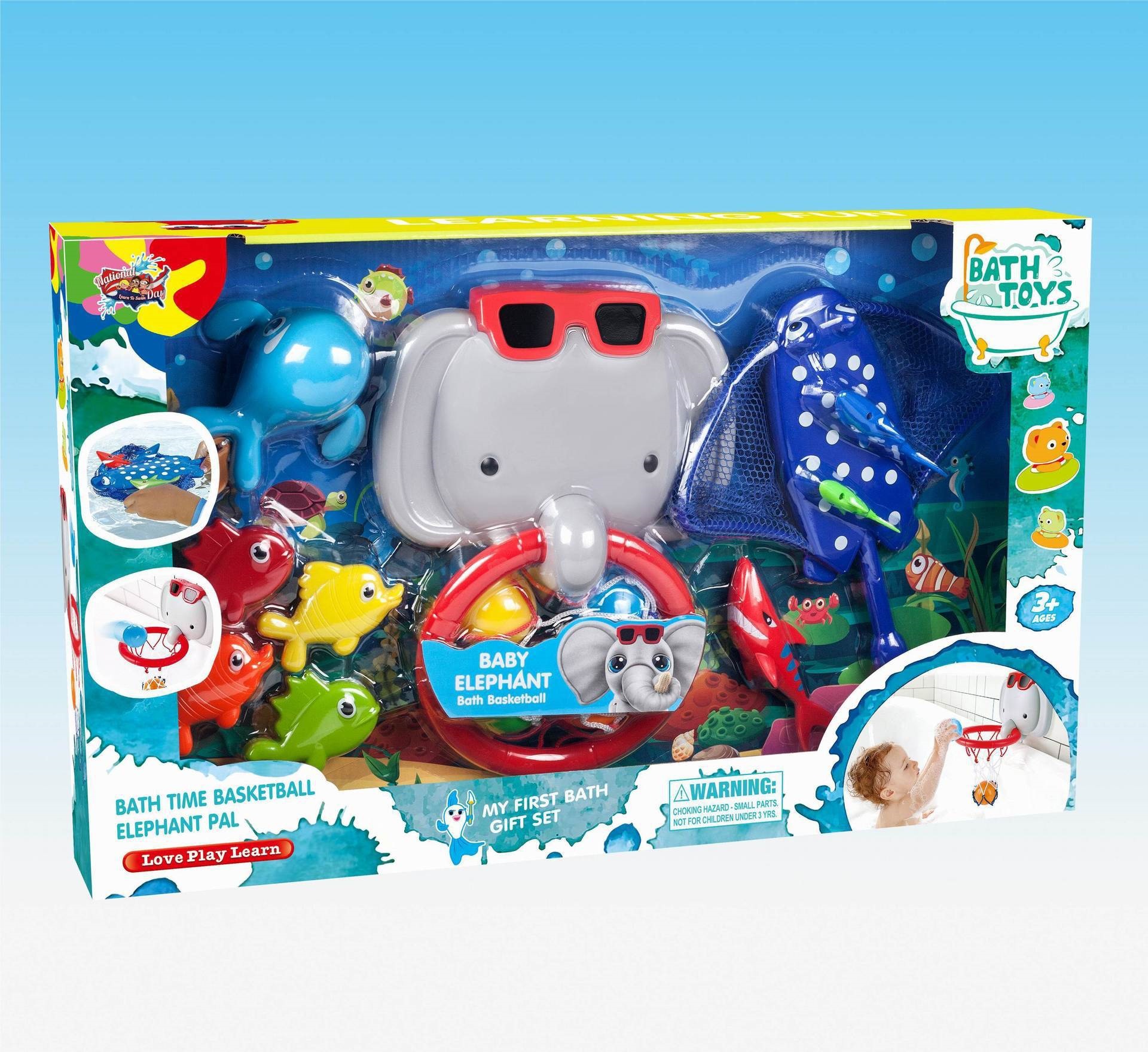 Elefante de venta transfronteriza juego de polo acuático juego de juguetes para niños juego de agua mini dibujos animados juego de pesca juguetes de baño