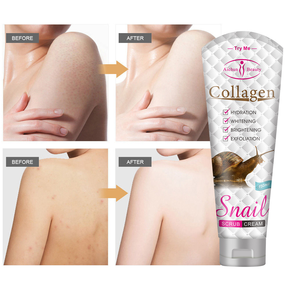 Cross-Border Aichun Snail Scrub Whole Body Cleansing Exfoliating Pores Hydrating Wholesale Snail Scrub