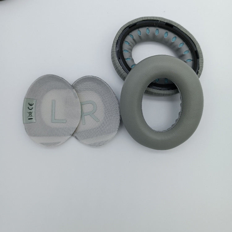 Una piel de oveja gris orejeras con almohadilla de algodón (por favor ordene 2 para un juego)