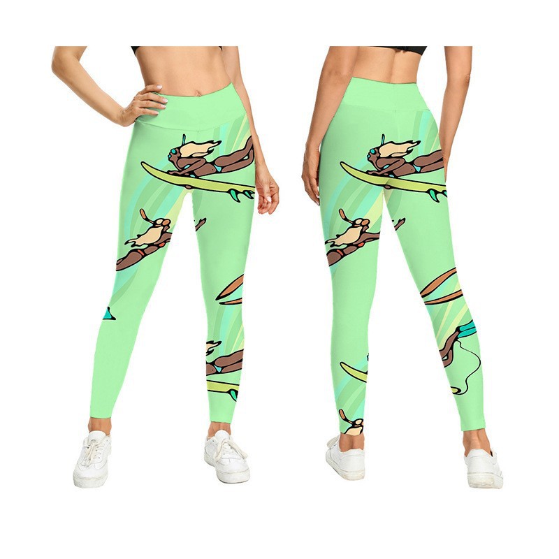 Transfronterizos Europa y Estados Unidos impresa pantalon de calzado de calzado de mujer elevación de cadera apretada bottom diaria pantalones deportivos casuales 2026