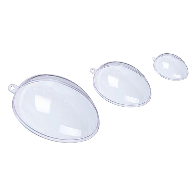 65mm 100mm Huevo de Pascua Oval bola transparente PS caramelo embalaje de regalo bola de plástico huevo cosmético