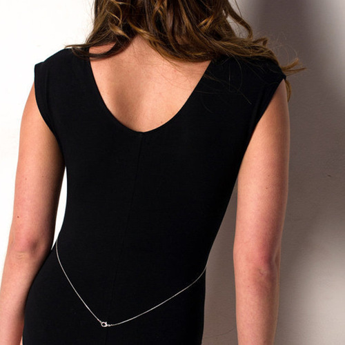 Elegant Women's Summer Fashion Overstated Belt Chain Accessory, Minimalist Gold Circle Necklace Body Chain