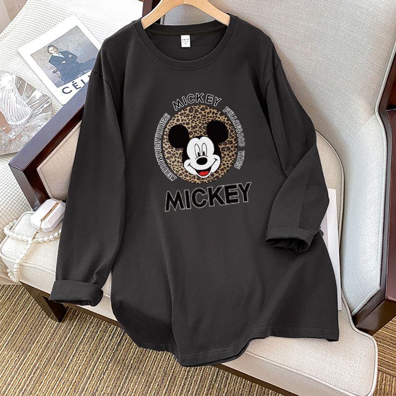 純綿長袖tシャツ女性秋新作韓国版ins潮オリジナルデザイン感プリント超美しいシャツ上着|undefined