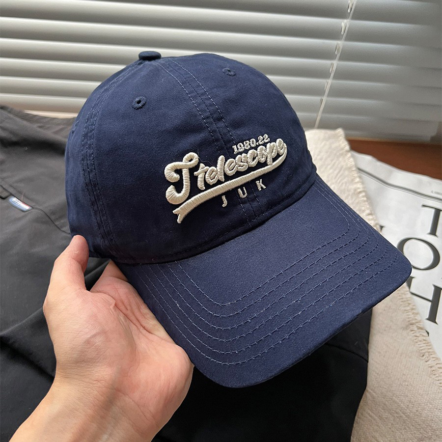 Corea del Sur Inglés bordado sombrero de béisbol mujer pareja de cabeza grande cara pequeña sombrero de protección solar