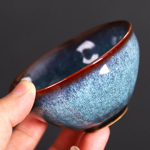 Kiln-changed multi-color ceramic tea cup Kung Fu tea set single cup tea cup master cup large tea cup tea bowl
