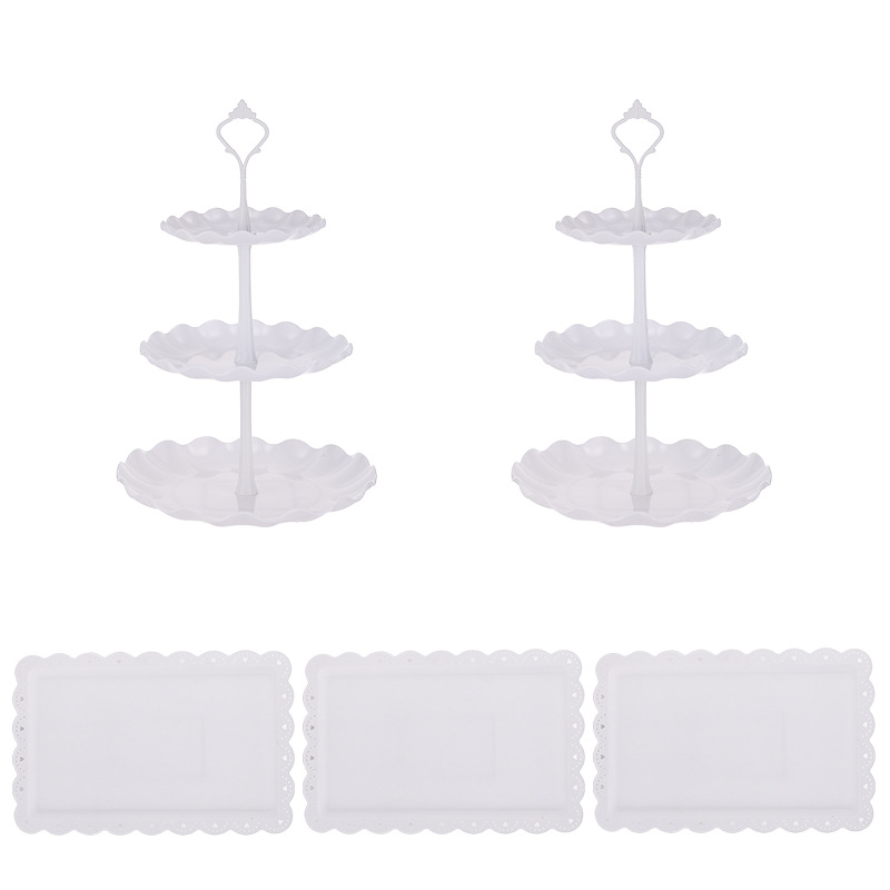 Estilo nórdico soporte de postre multi-capa soporte de la torta de la sala de estar mesa de café merienda plato Plato de frutas combinación merienda Candy soporte de exhibición