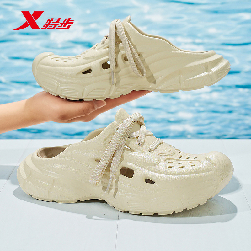 Xtep メカホールシューズ アウトドア 防臭 厚底スリッパ ビーチ ウェーディングシューズ スポーツサンダル メンズ 滑り止め|undefined