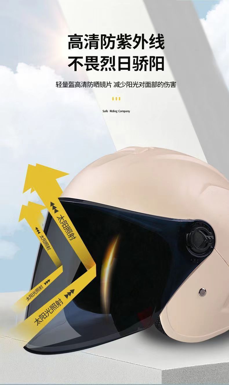 New National Standard 3C Certified Electric Vehicle Helmet Winter Motorcycle Half Helmet