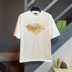 新しいトレンディなブランド純綿メンズ Tシャツ半袖五分袖多用途プリントルーズラウンドネック Tシャツカジュアルメンズ夏