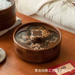 新しい中国風の無垢材ドライフルーツボックス中秋節回転可能なキャンディメロンシード収納トレイナッツスナックキャンディスナックトレイ