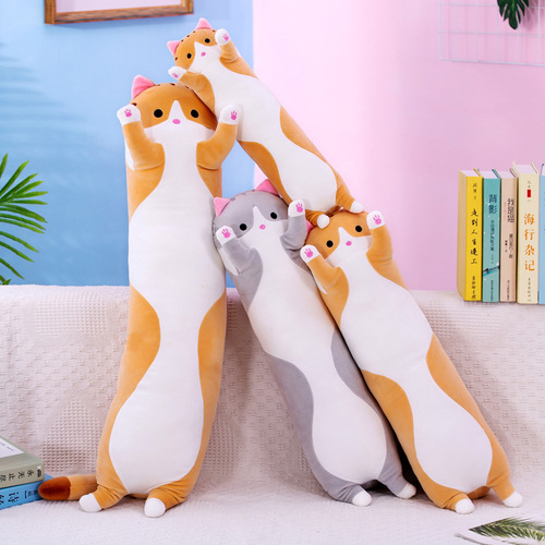 Export Trade Cat Plush Toy Long Strip Cat Pillow Soft Toy Children's Birthday Gift Cross-border Doll Wholesale 