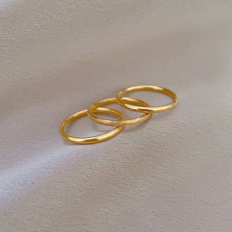 Minimalist Geometric Three-in-one Titanium Steel Ring Unisex_voghion.com