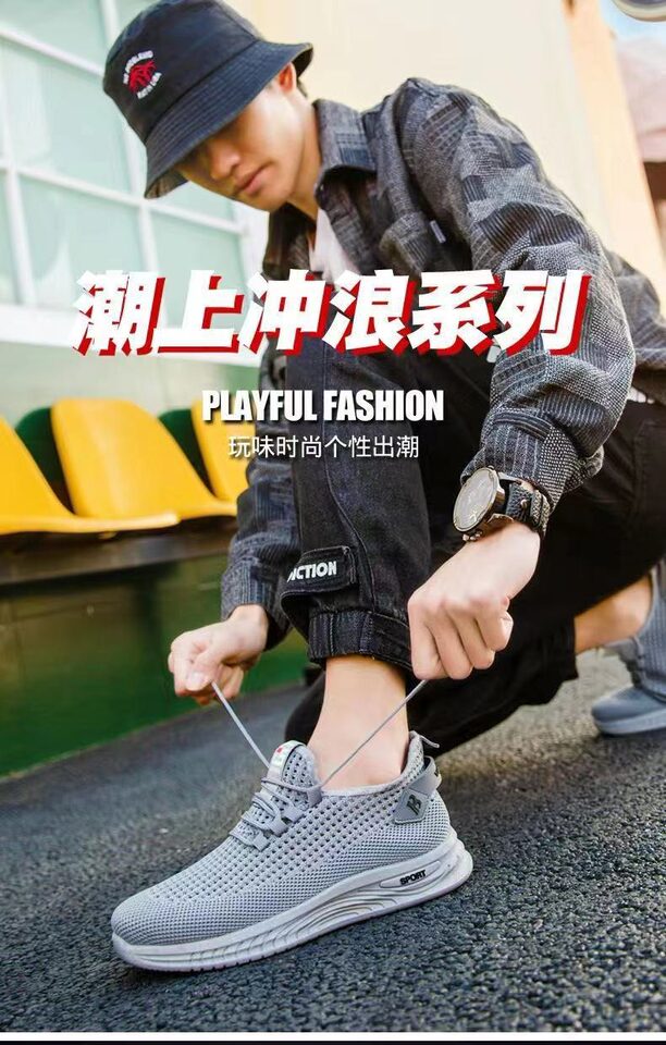 Giày lười nam lưới thoáng khí kiểu thể thao nhẹ đế mềm — Màu be, Màu xám, Màu đen chi tiết 5