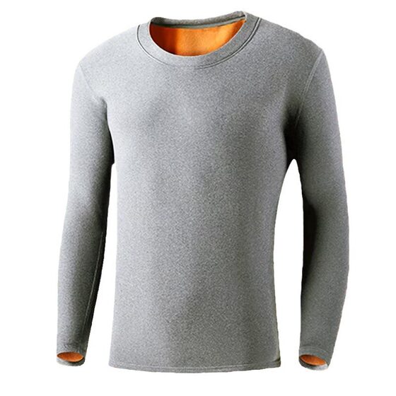 fleece-lined Thermal Underwear Base Shirt Men's Autumn and Winter Thickened Gold Velvet Long-sleeved T-shirt Slim-fit Round Neck Men's Autumn Clothes