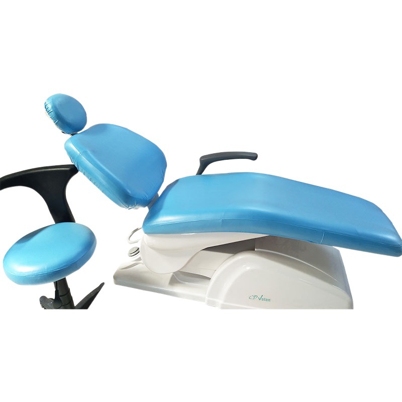 Dental dental silla cubierta impermeable pu impermeable silla cubierta protectora cubierta de la silla de cuero desechable de cuatro piezas de tela de cuero material comercial