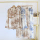 Spring and Autumn pure cotton pajamas women's national style ink painting three colors optional 2024 New Factory straight hair home wear suit