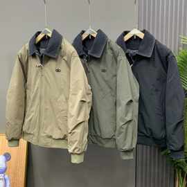 2025新款男士牛仔翻领棉服帅气轻薄保暖夹克休闲青年云绒外套