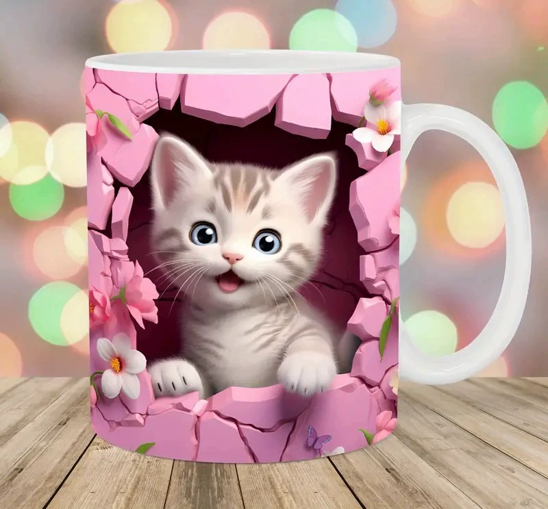 Граница внешняя торговля 3D самолет цветной кот Кат Котенок швейная машинка керамическая кофейная
