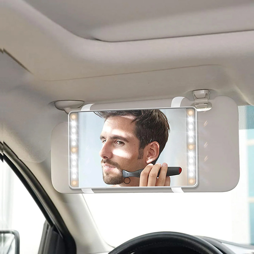 Car Sun Visor Hd Led Makeup Mirror Car Interior Supplies Hd Mirror with Light Car Vanity Mirror