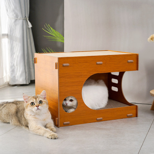 New summer solid wood cat nest, removable cat bed, universal for all seasons, corrugated paper, replaceable, ventilated and breathable, hot selling