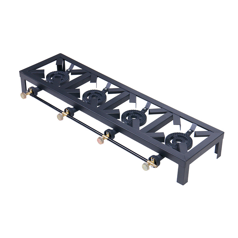 Fábrica directa de acero de ángulo transfronterizo horno de hierro fundido cocina de gas portátil camping al aire libre horno de gas de hierro fundido de cuatro cabezas image 5