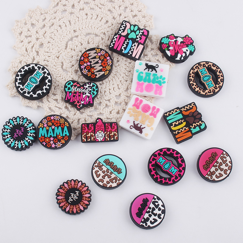 Productos creativos para bebés de bricolaje Dibujos animados Día de la madre MM joyería de silicona cadena de pezón molar dientes dientes accesorios de pulsera