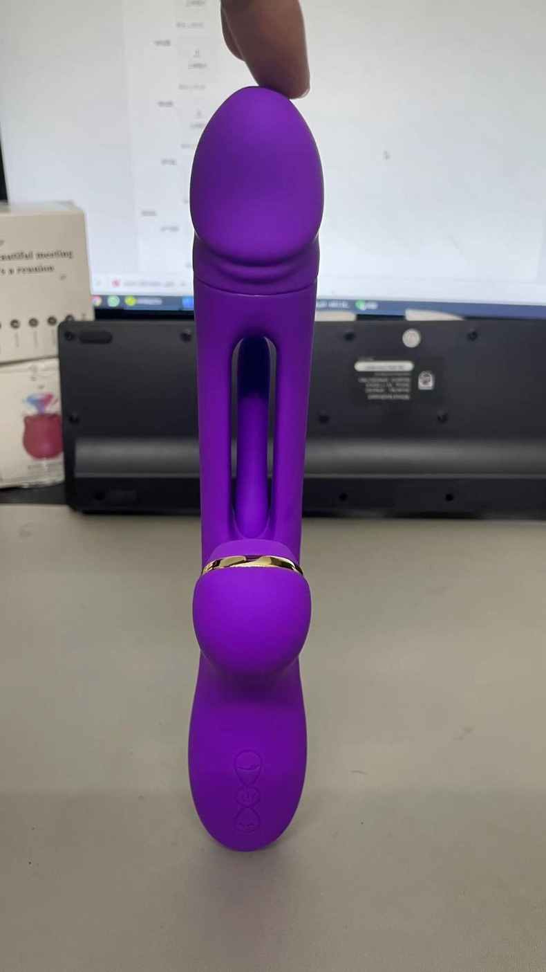 Female masturbator, tapping, sucking, tongue licking, stimulating vibrating rod, adult sexual products_voghion.com