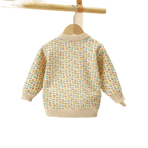 女童毛衣新款秋冬儿童宝宝洋气针织衫冬季小童加绒加厚打底衫