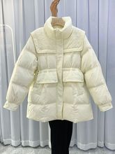 反季冬季海军领收腰显瘦短款羽绒服百搭气质外套女装外套