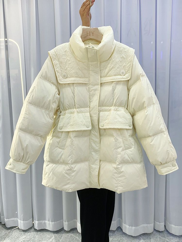 反季冬季海军领收腰显瘦短款羽绒服百搭气质外套女装外套